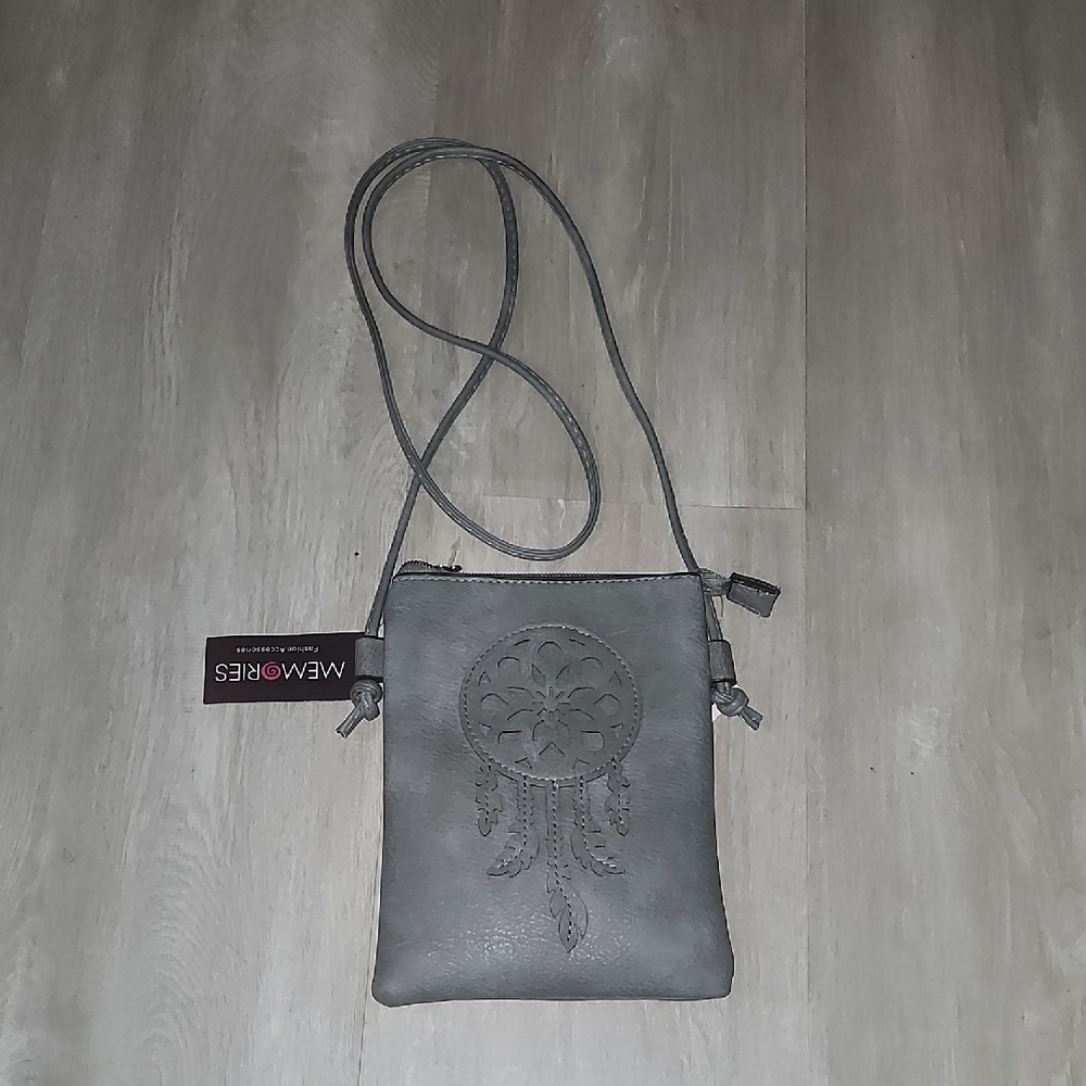 Grey Dreamcatcher Crossbody Purse